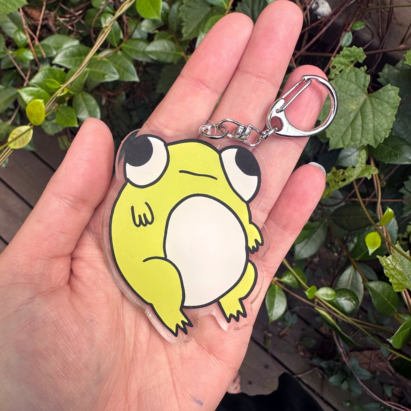 Cute Round Frog Guy Acrylic Keychain
