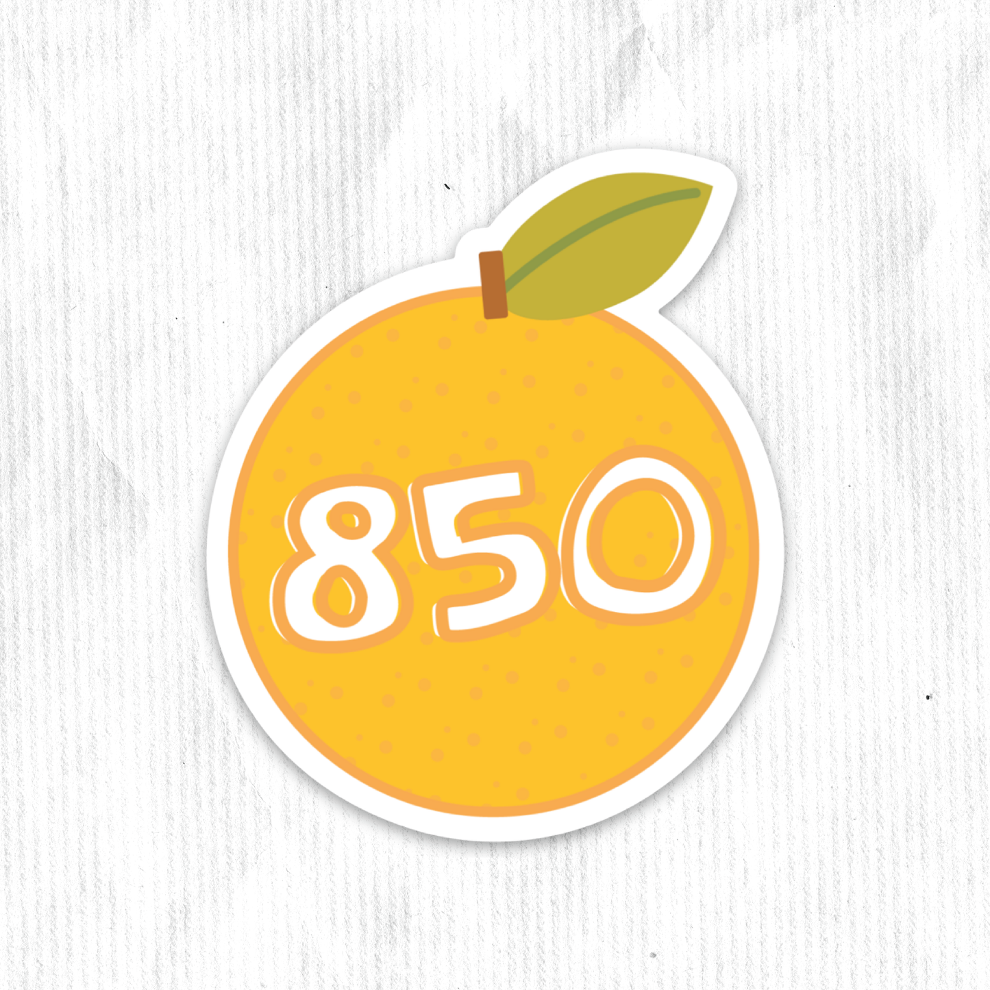 850 Florida Area Code Orange Sticker
