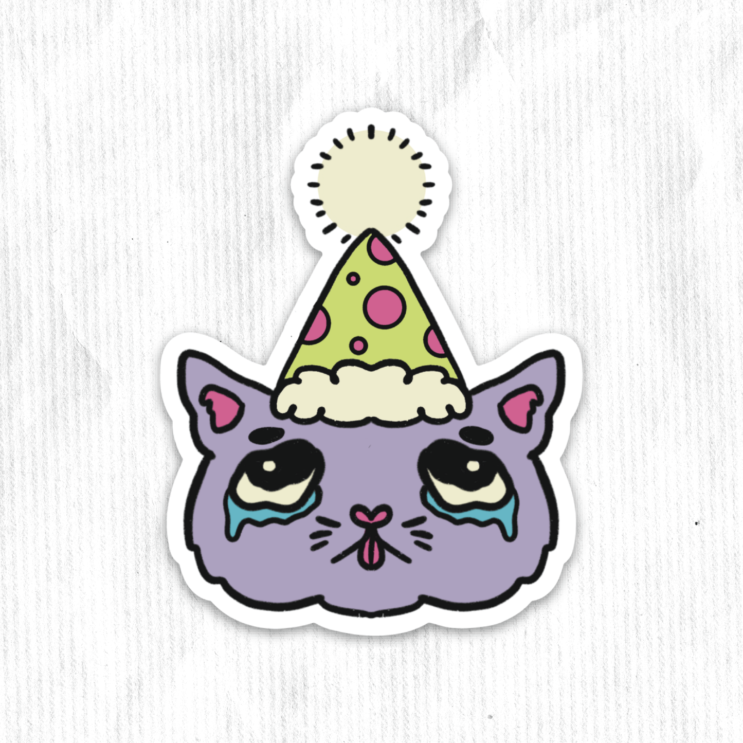 Sad Party Cat Sticker